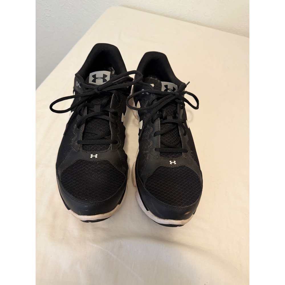 Under Armour Mens Micro G Assert 6 Running Shoes Black White Size 14